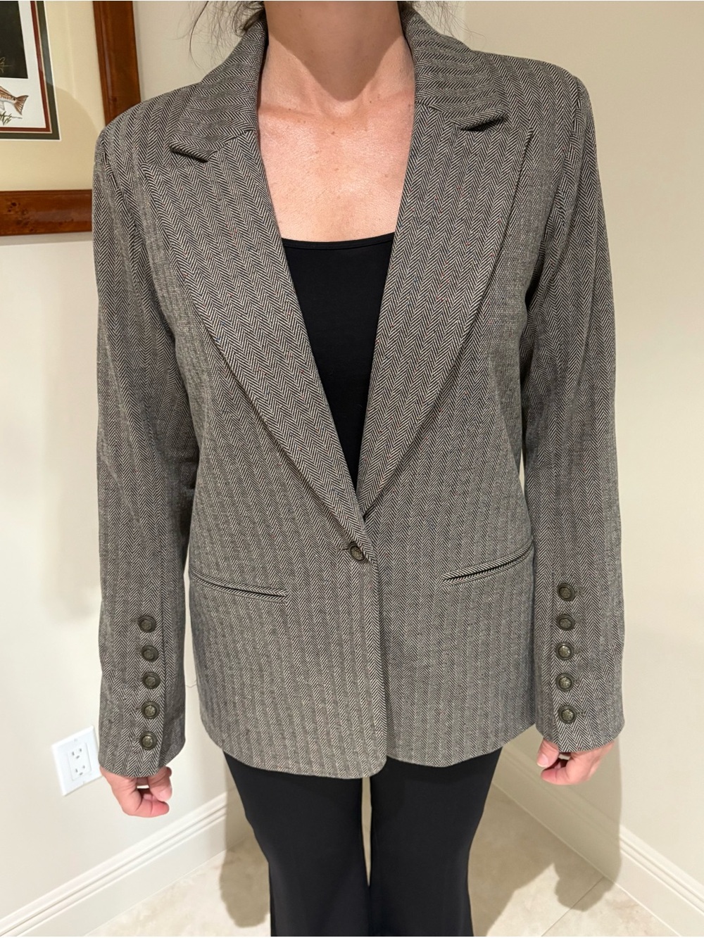 Liverpool Gray Herringbone Women's Blazer